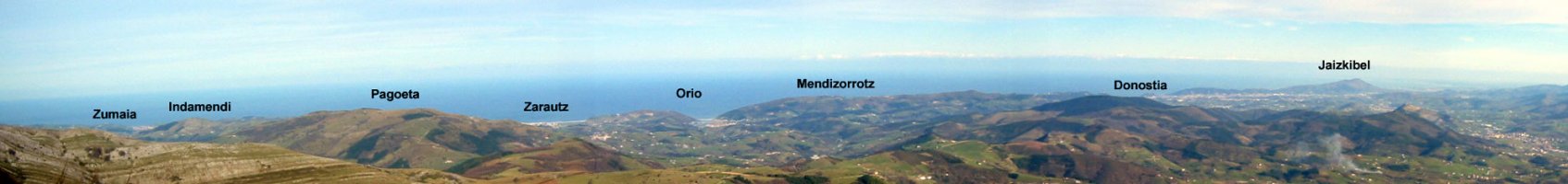 Gipuzkoar kostaldeko ikuspegi panoramikoa