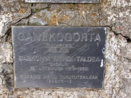 Chapa del ganekogorta 998 metros