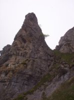 Ultimo tramo dificil, el corredor junto al gran espolon