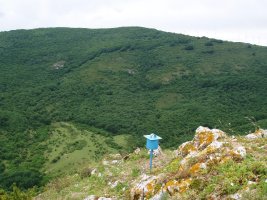 Alto de las Cruceseko gailurra eta atzean Txanburu