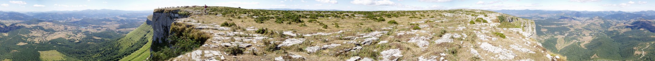 Bi tontorren arteko bizkarretik 360ºtako ikuspegia