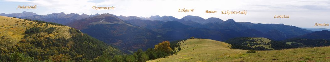 Panorama Larrondoko igoerako bidetik