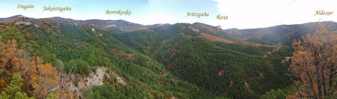 Panorama Txitxurrondoko gailurretik