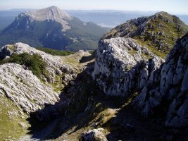 San Adrindik igotzen den bidearen pasarte bat