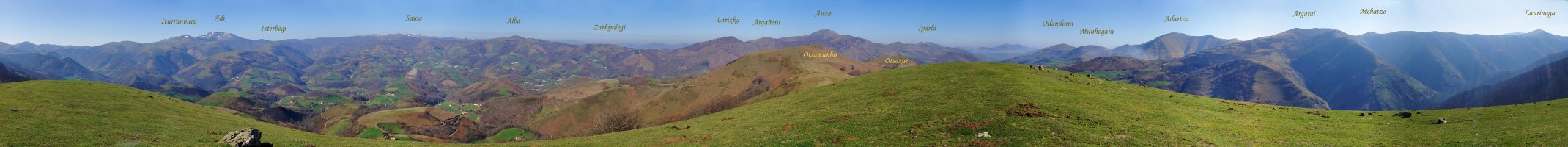 Arnasa galarazteko moduko panorama Errolako gailurretik