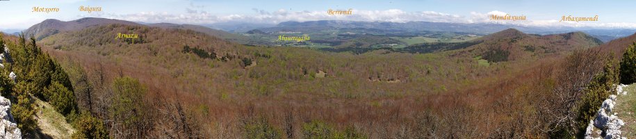 Aretako mendien panorama Borrokoxkotik