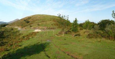 Ansestegiko lepoa. Hemen omen zegoen tumulua.