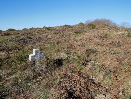 Harrizko gurutze zaharra gailurretik gertu, Zubietara begira