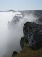 Lainoa Ergoienatik Lizarragako mendatean gora