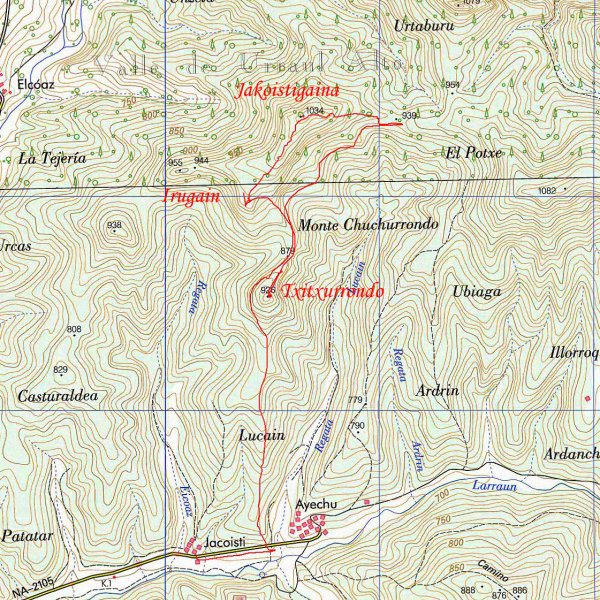 Mapa: Irugain, Jakoistigaina, Txitxurrondo