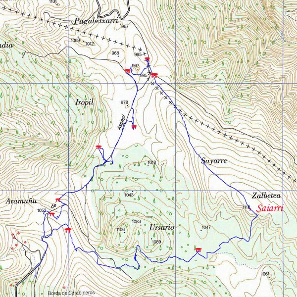 MAPA: Saiarri eta Azpegiko trikuharriak