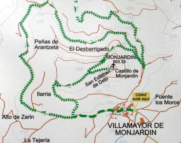 Inguruko ibilbideen mapa