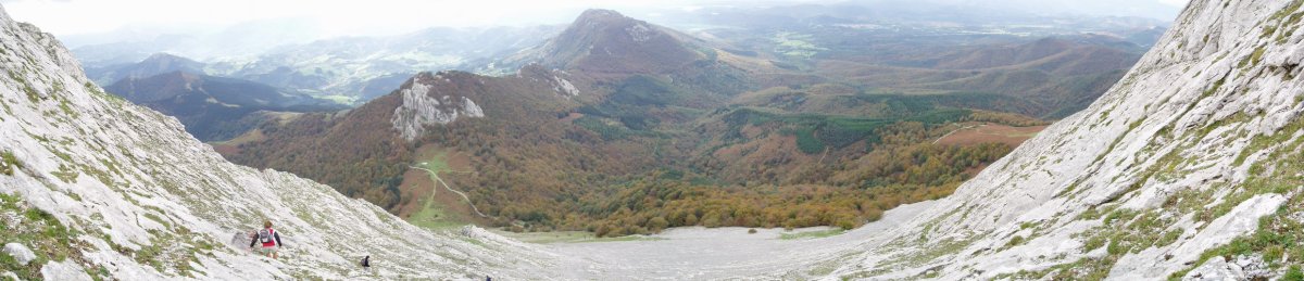 Hegoaldeko aurpegitik hegoaldera ikuspegia