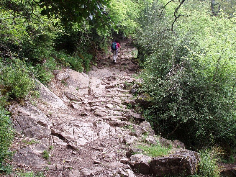 Aretako mendateko bide harriztatua