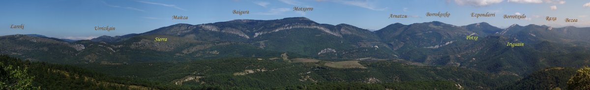 Aretako mendien panorama