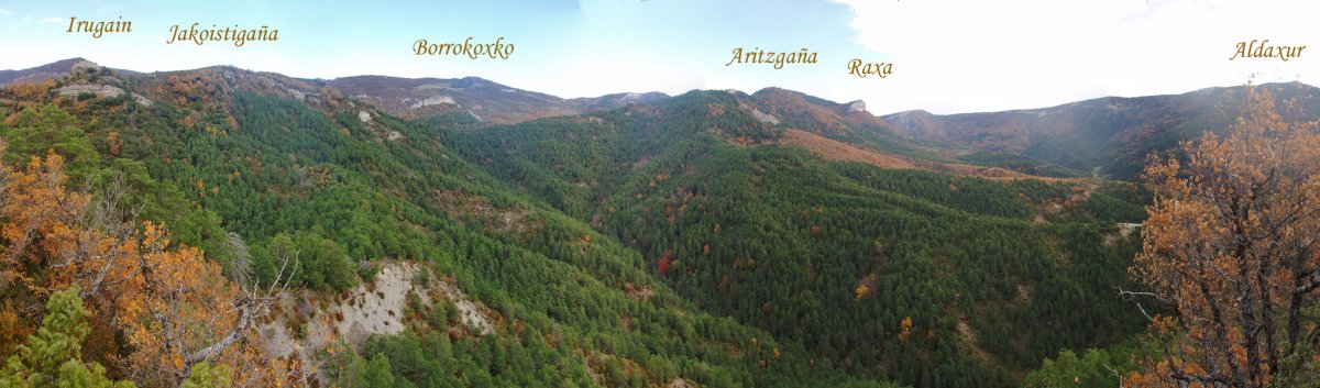 Panorama Txitxurrondoko gailurretik