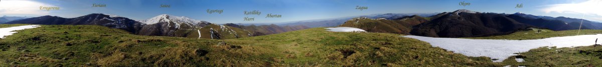 Panorama zabala Larrakarteko gailurretik
