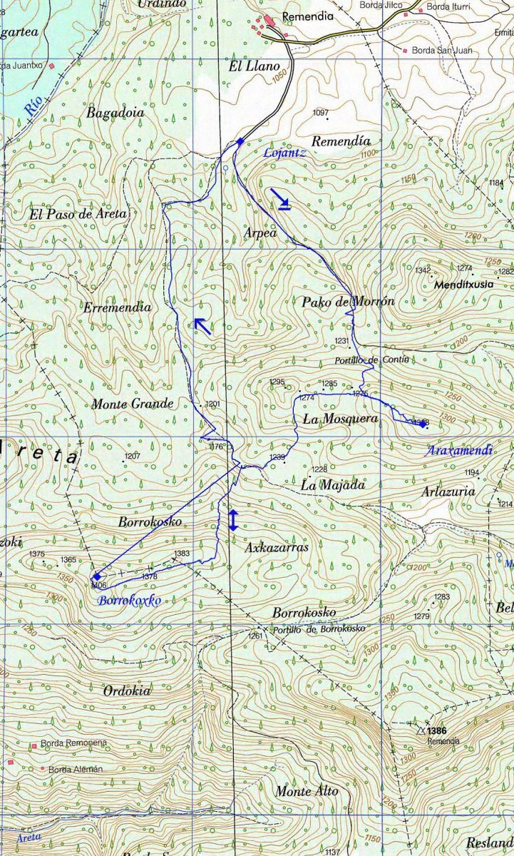 MAPA: Araxamendi eta Borrokoxko