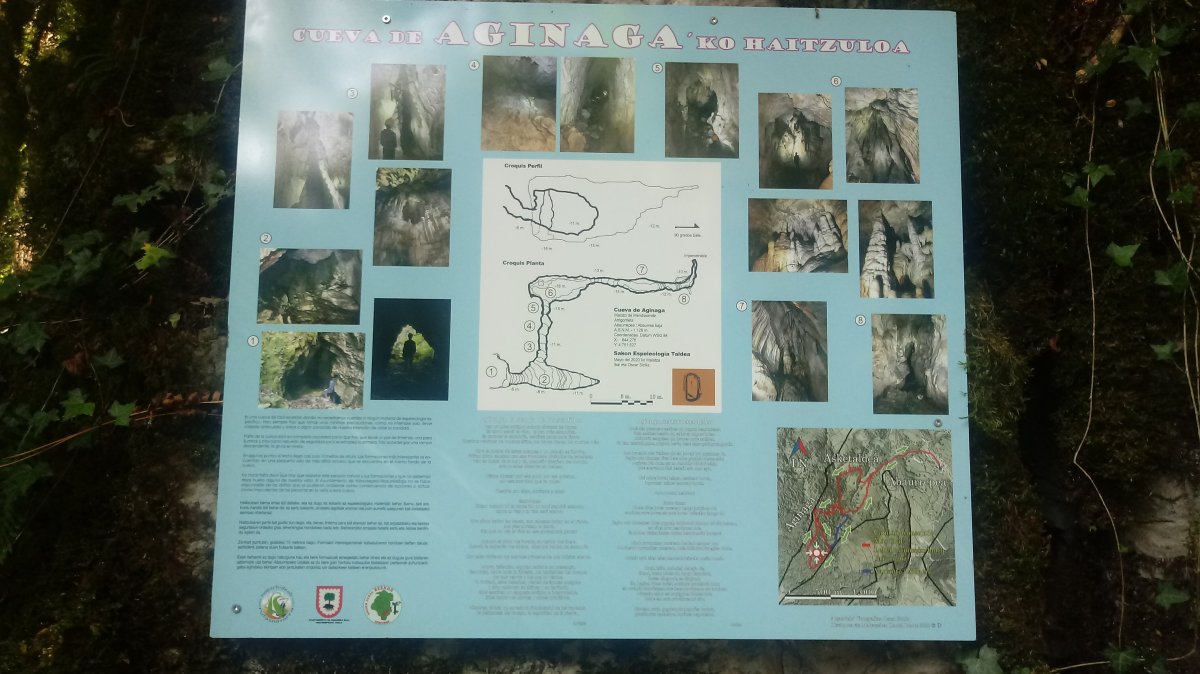 Aginaga edo Asketaldeako haitzuloa, Abaurrepea-Bizkailuze bidean