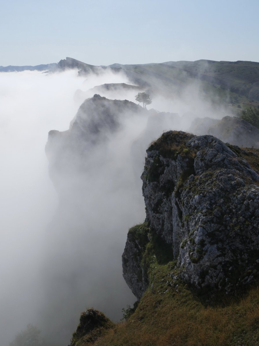 Lainoa Ergoienatik Lizarragako mendatean gora