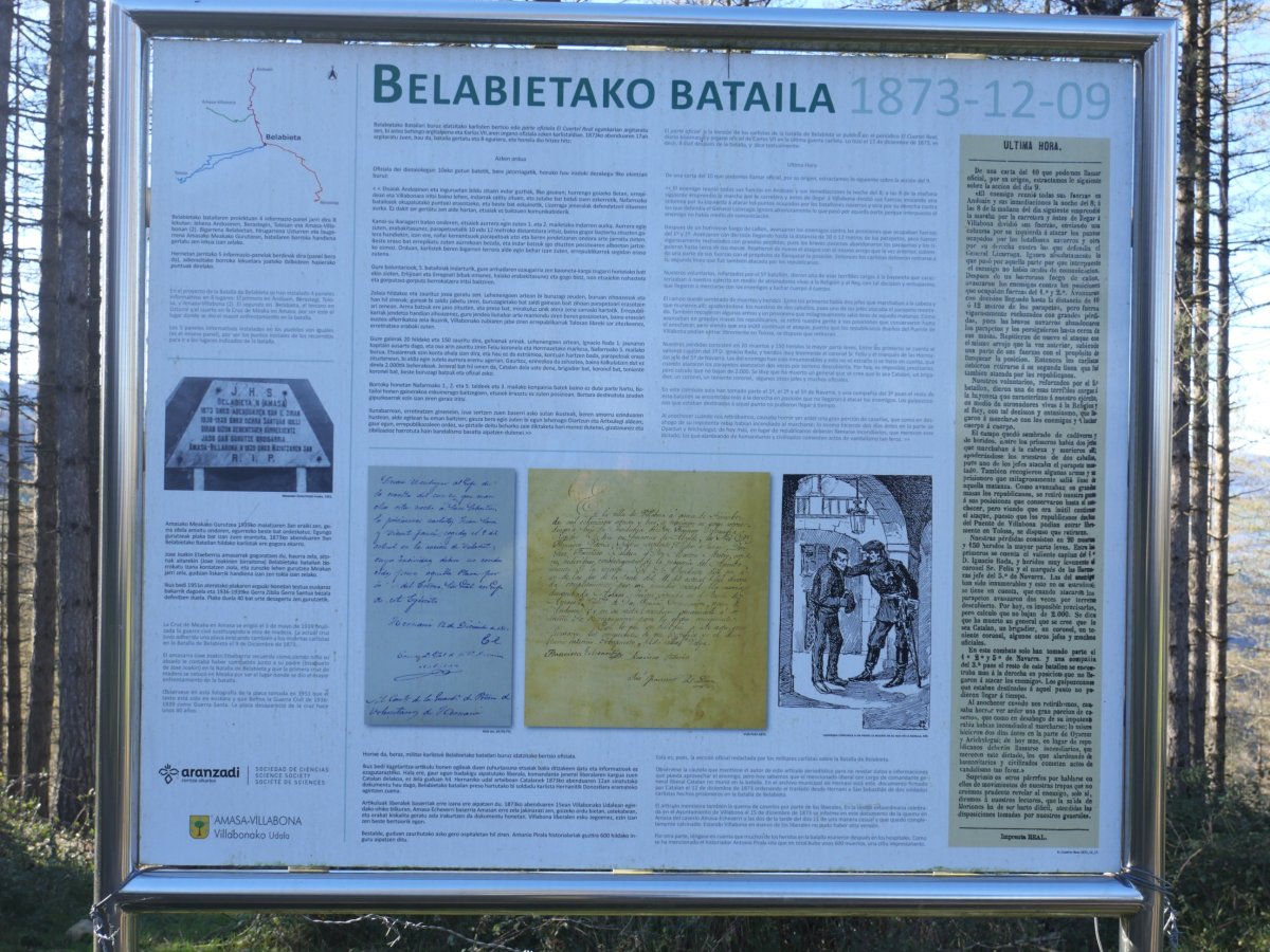 Belabietako batailaren berri panel batean